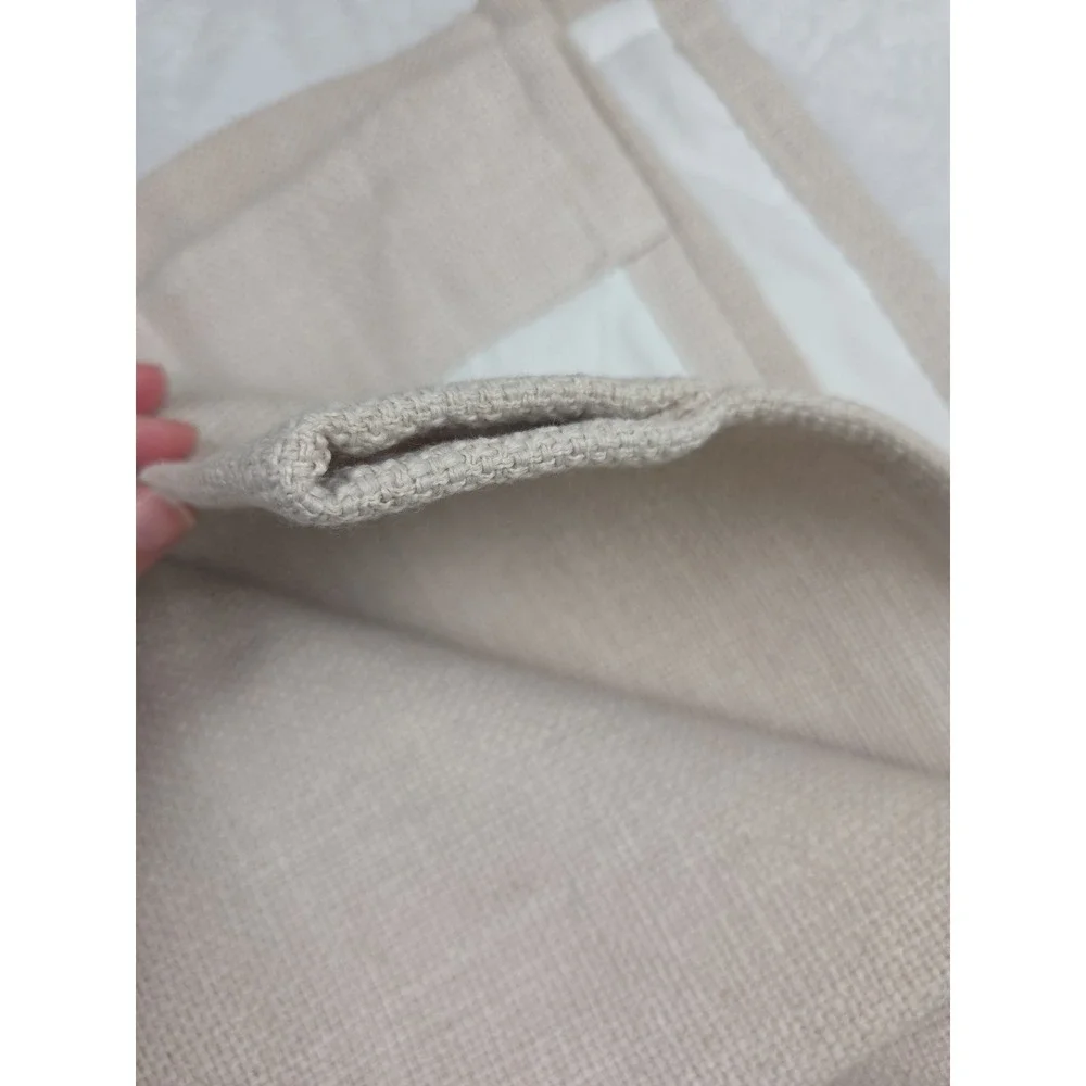 2 Ballard Designs Textured Linen Blend Lined Drapery Curtain Panels Ivory 53x84‎